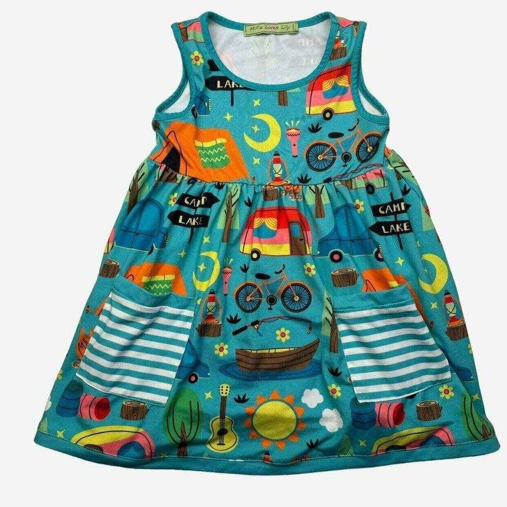 Camping Lake Life Dress Size 3/4